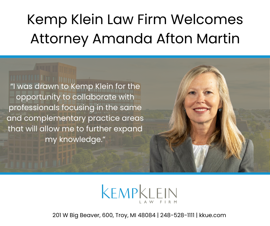 Kemp Klein Law Firm Welcomes Attorney Amanda Afton Martin