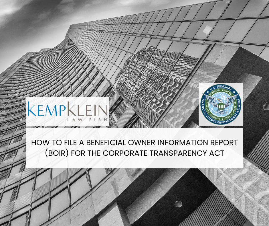 HOW TO FILE A BENEFICIAL OWNER INFORMATION REPORT FOR THE CORPORATE TRANSPARENCY ACT