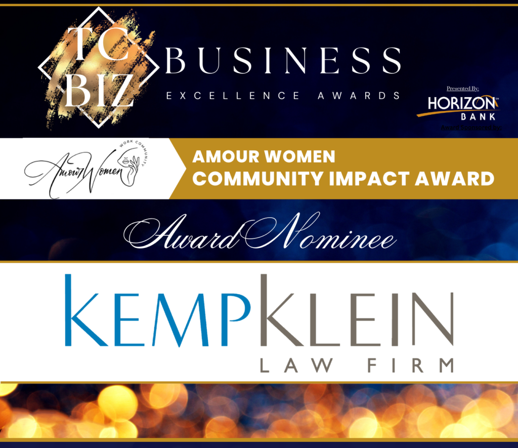 Community Impact Award Nominee Kemp Klein Law Firm TC Biz Awards Troy Chamber of Commerce Business Excellence Awards 2025 Presented By Horizon Bank Community Service Kemp Klein Foundation Troy Lawyer Law Firm Attorney Probate Estate Planning Tax Business Estates Litigation