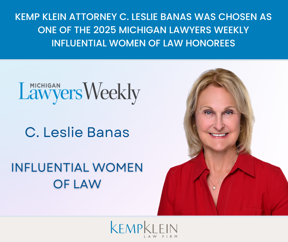 Michigan lawyers weekly Influential Women of Law C. Leslie Banas Kemp Klein Law Firm Troy Michigan Attorney Lawyer Business Real Estate